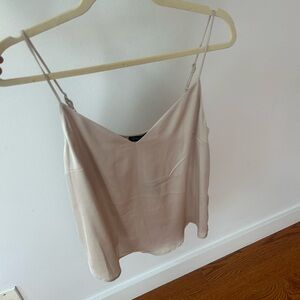 Elegant Cream Spaghetti Strap Top satin